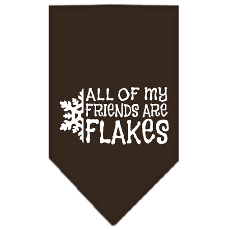 All my Friends are Flakes Screen Print Bandana Cocoa Large